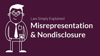 Misrepresentation and Nondisclosure  Contracts  Defenses amp Excuses [upl. by Lsil855]