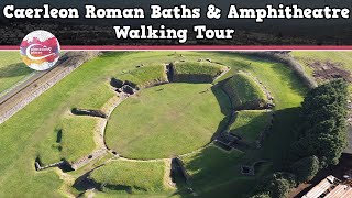 CAERLEON ROMAN BATHS amp AMPHITHEATRE WALES  Walking Tour  Pinned on Places [upl. by Trevah6]