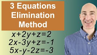 Solving Systems of 3 Equations Elimination [upl. by Sherborn317]