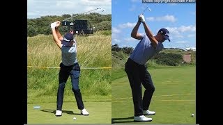 Justin Thomas golf swing  Long Iron faceon amp downtheline July 2017 [upl. by Kirstyn]