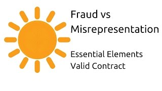 Fraud vs Misrepresentation  Other Essential Elements of a Valid Contract  CA CPT  CS amp CMA [upl. by Yrrum]